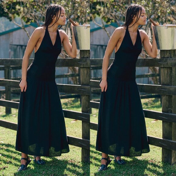 Free People Sasha Convertible Maxi Dress Black SMALL NWT - Picture 1 of 6